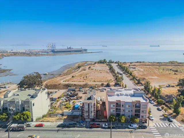 a view of building with ocean view