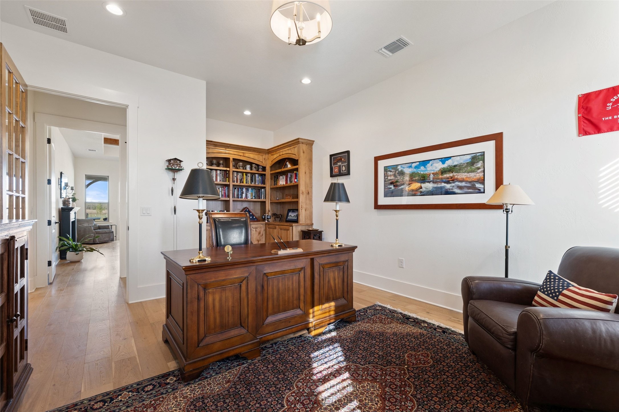 105 Deer Valley Road Georgetown, TX 78628 - Photo 13 of 40 Office space featuring light wood-type flooring and recessed lighting
