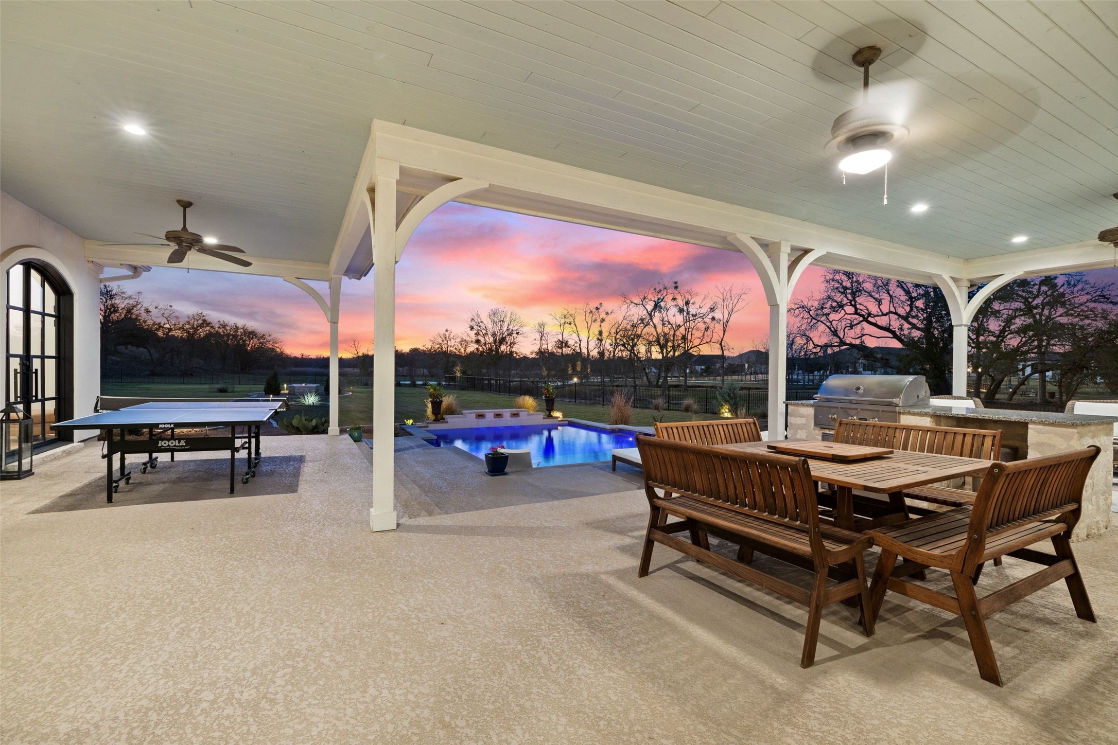 105 Deer Valley Road Georgetown, TX 78628 - Photo 34 of 40 View of patio / terrace with a ceiling fan and an outdoor kitchen / dining area