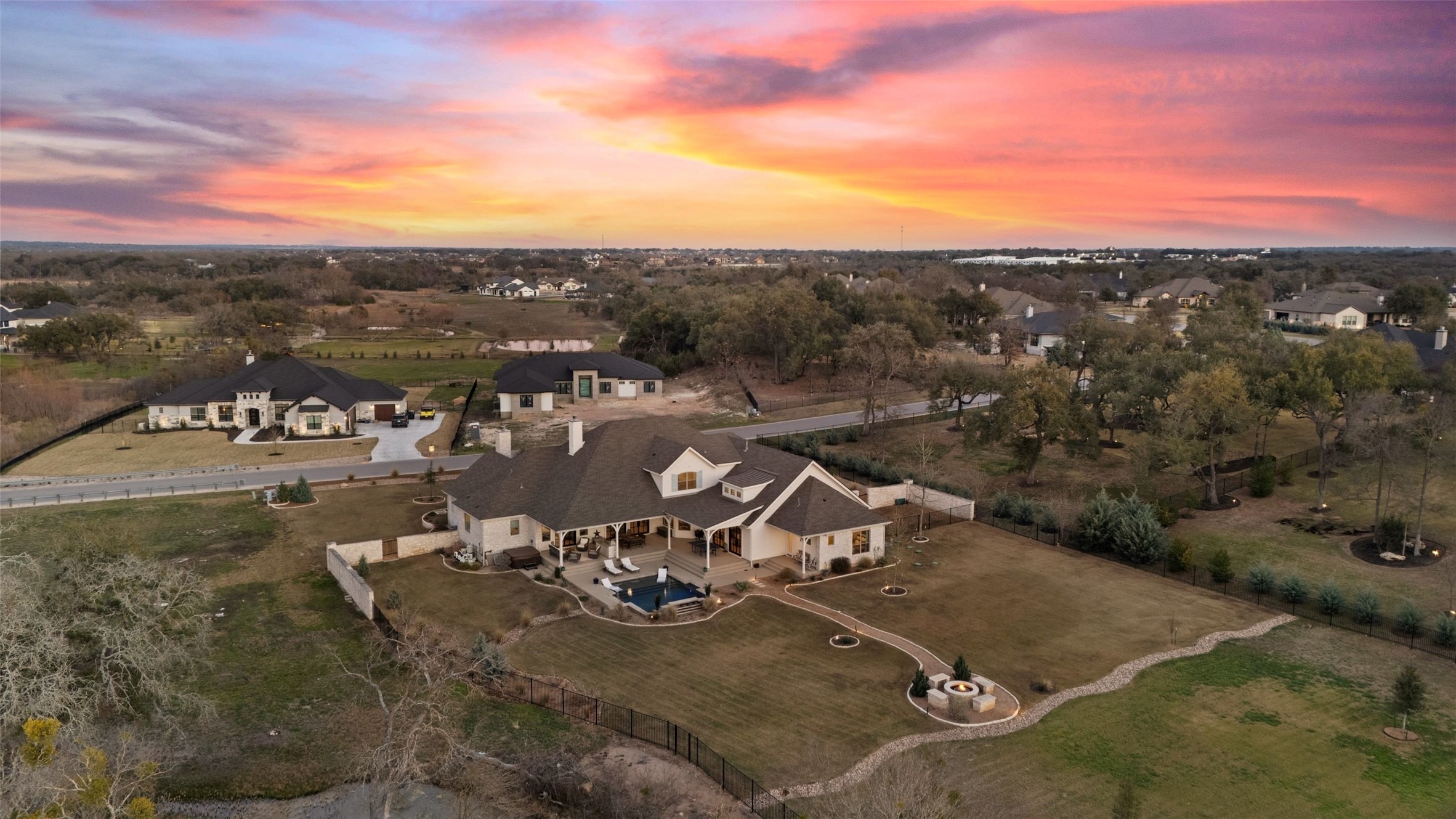 105 Deer Valley Road Georgetown, TX 78628 - Photo 40 of 40 Aerial view at dusk