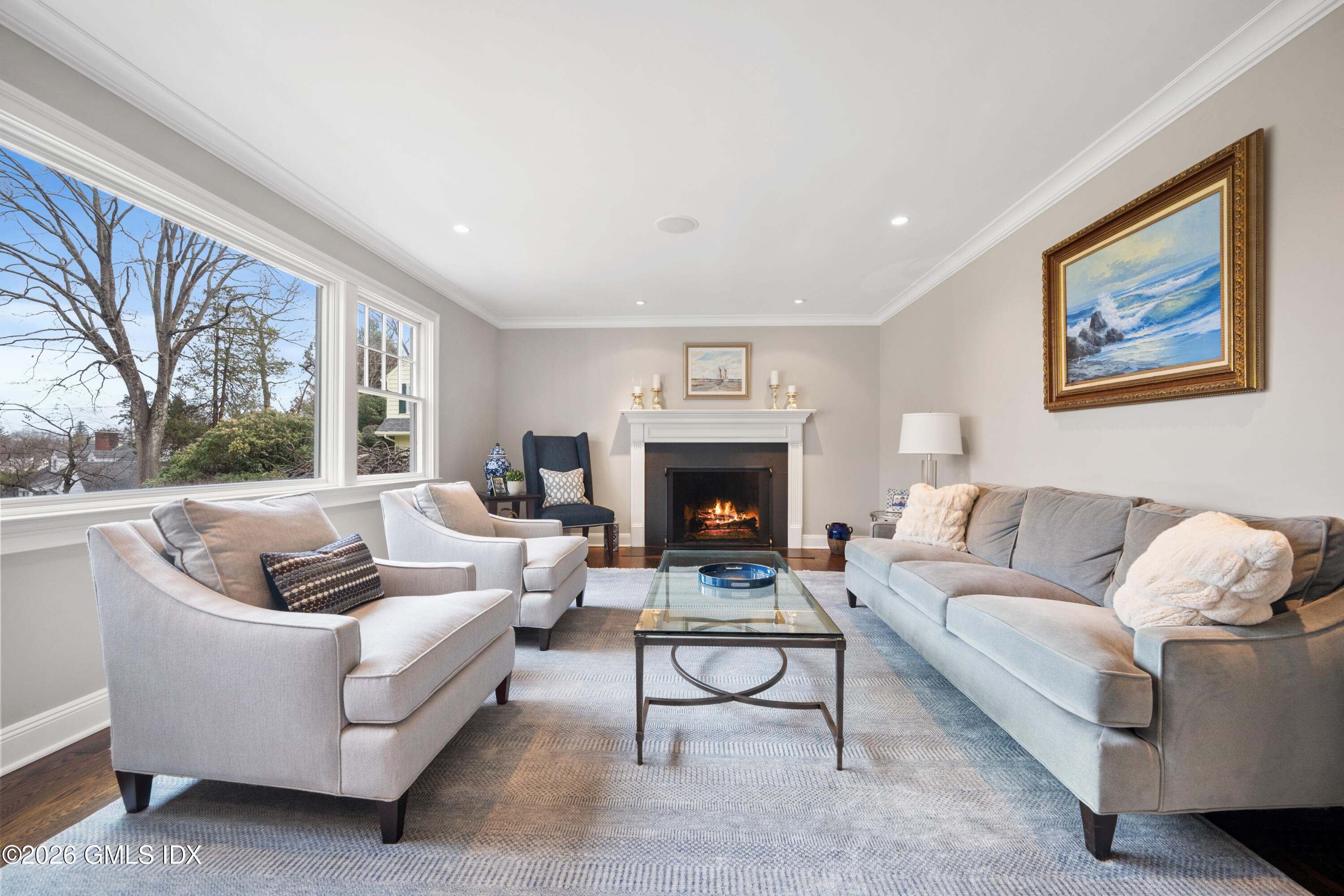15 Pell Place Riverside, CT 06878 - Photo 4 of 35 a living room with furniture and a fireplace