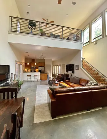 a living room with furniture