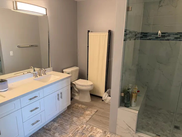 a bathroom with a shower