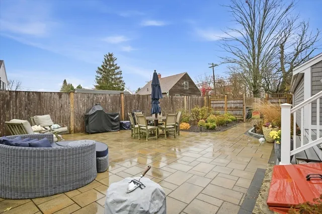 a view of outdoor space with seating