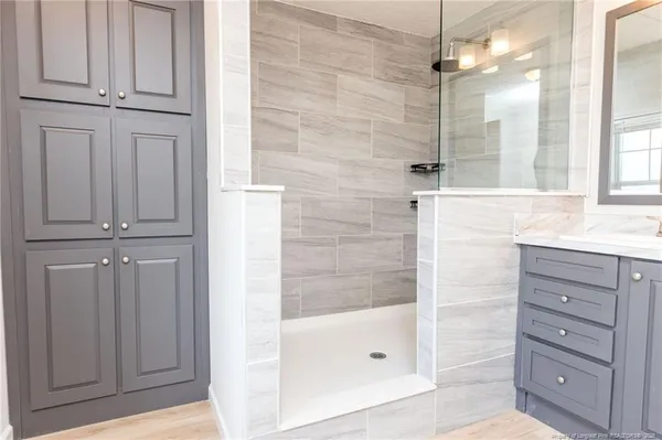 a bathroom with a shower