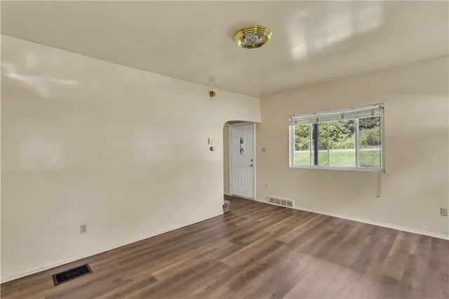 an empty room with a window