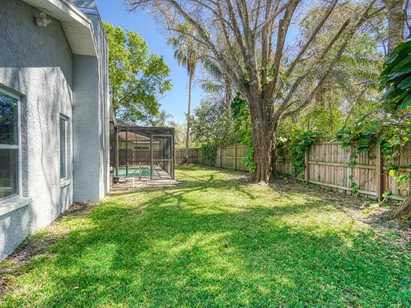 a view of a backyard