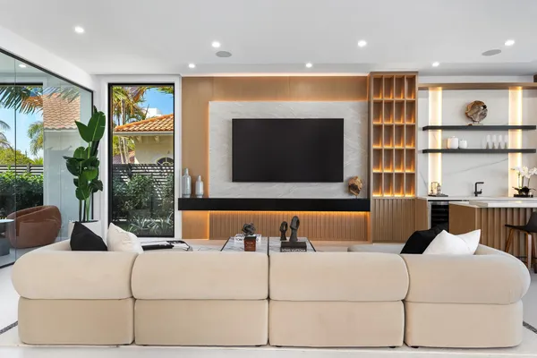 a view of a terrace with a bench