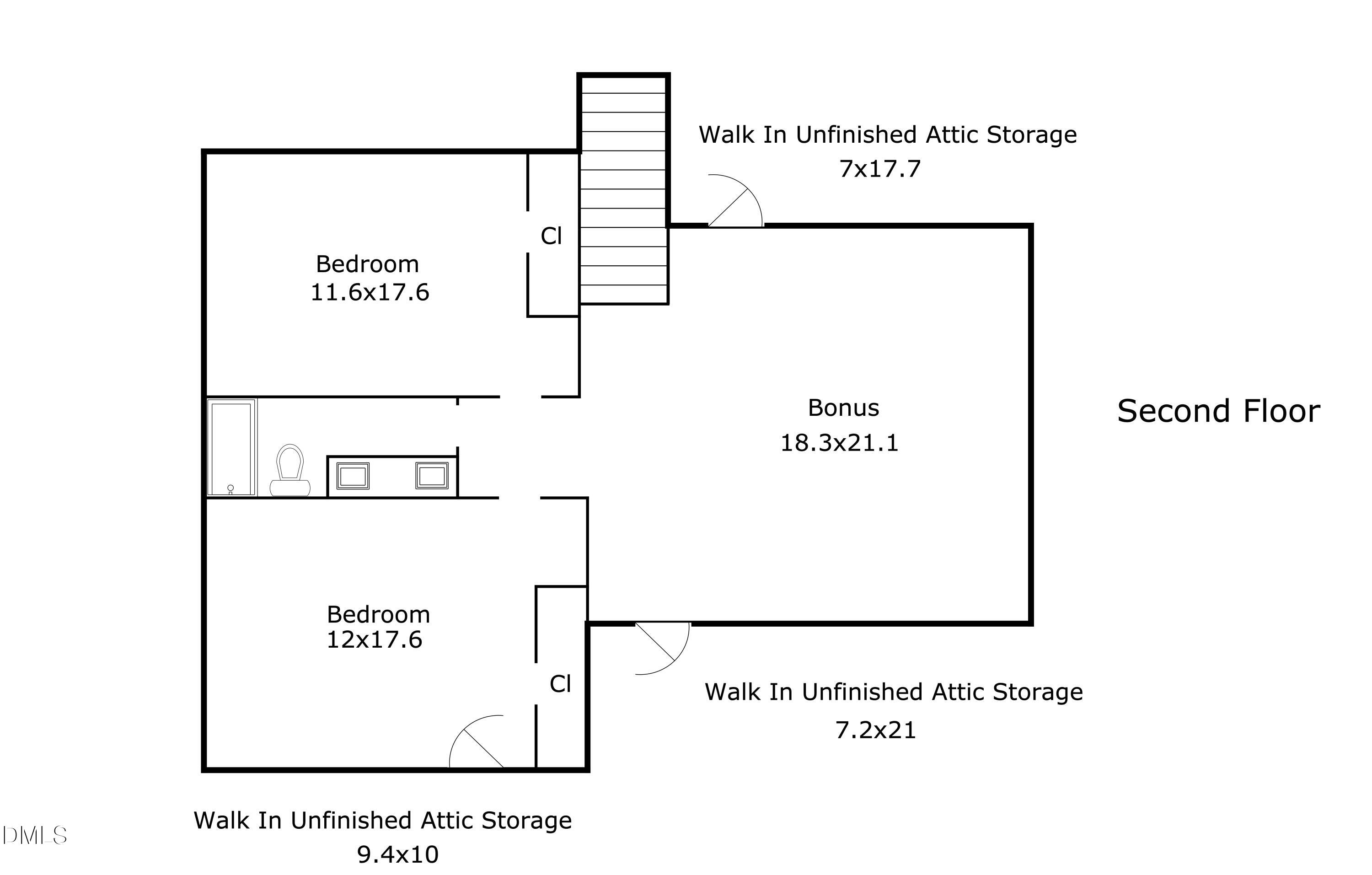 56 Post Oak Road Chapel Hill, NC 27516 - Photo 8 of 84 2nd Floor Layout