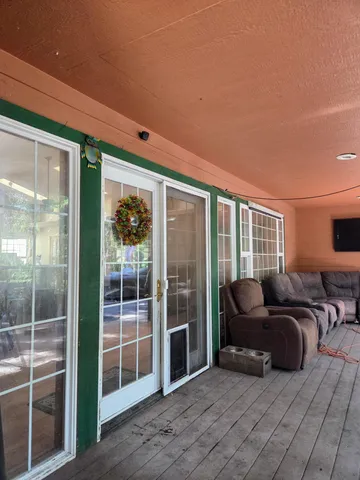 a living room with furniture