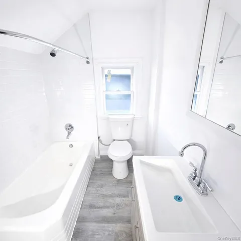 a bathroom with a sink a toilet and a bathtub