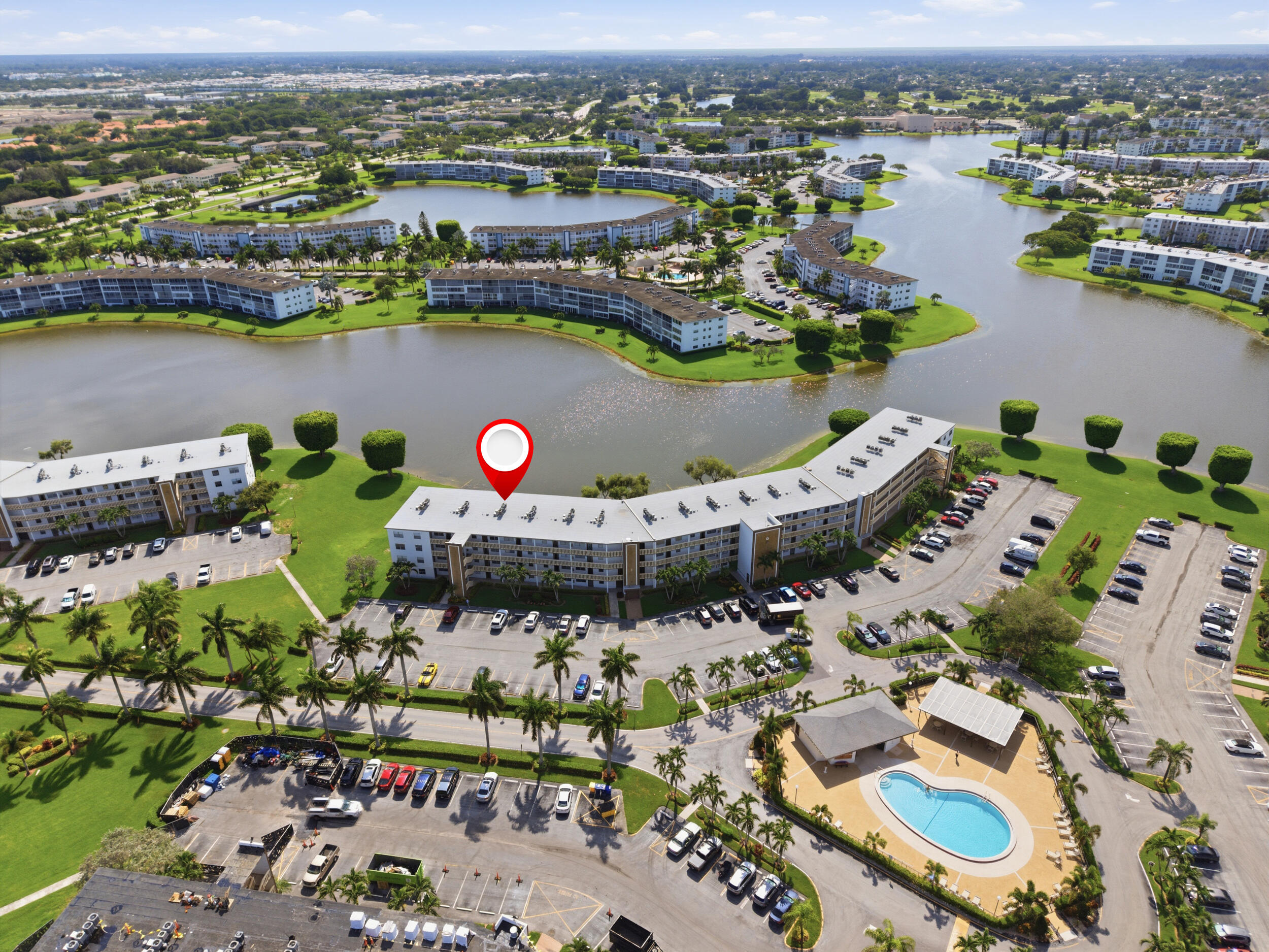 2069 Guildford East, Unit D Boca Raton, FL 33434 - Photo 1 of 16 Aerial Water & Pool