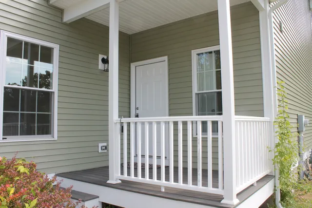 a view of a house with a small window