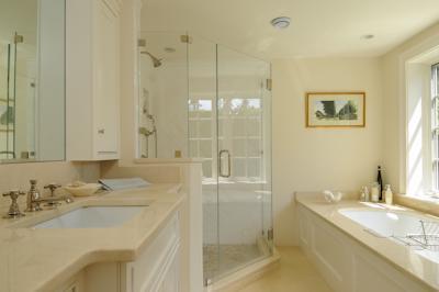65 Captains Walk North Chatham, MA 02650 - Photo 13 of 13 a bathroom with a granite countertop sink mirror and double