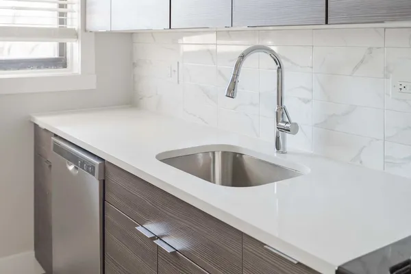 a close view of sink and tap