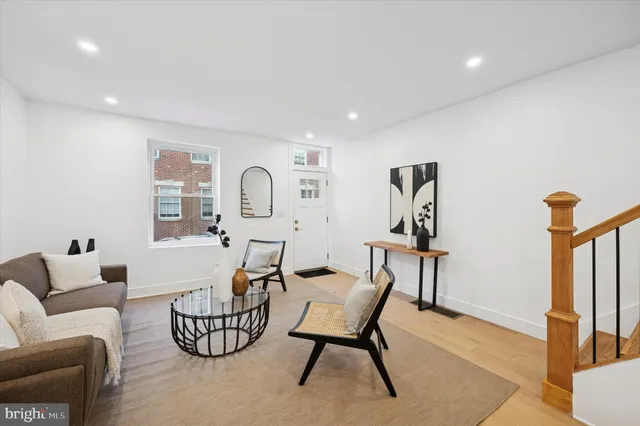 a living room with furniture