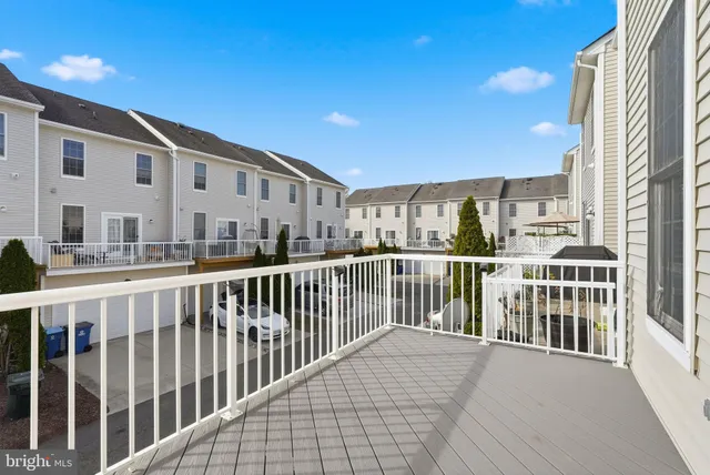 a view of a building from a balcony
