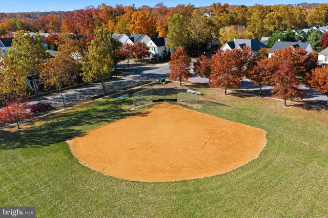 an aerial view of a swimming pool