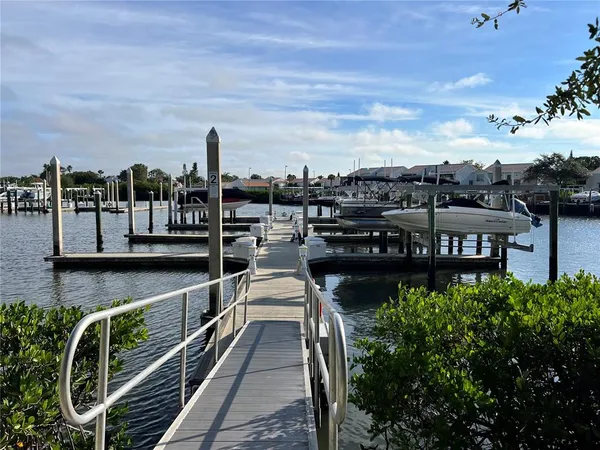 a view of a lake with a terrace