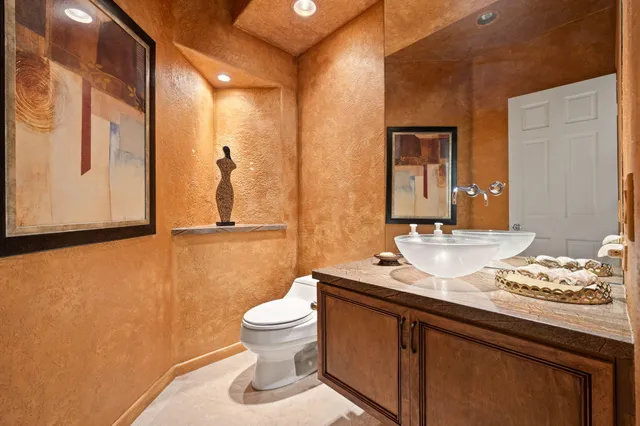 a view of a city with mountains in the background