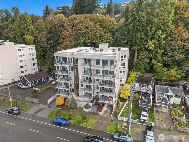 a view of a city with tall buildings