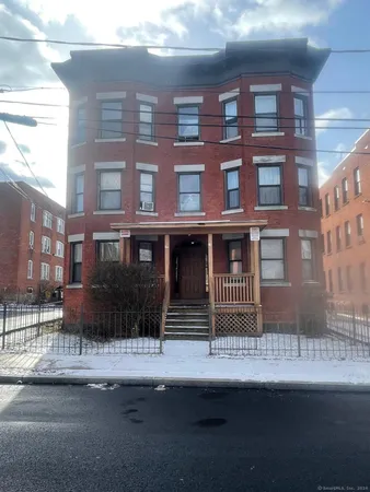 a front view of a building
