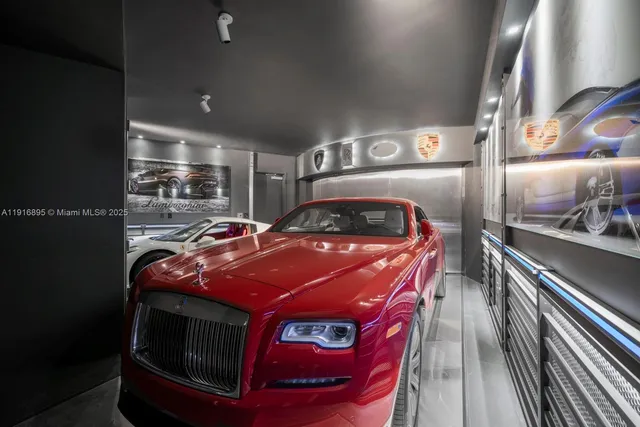 a car parked in front of a building