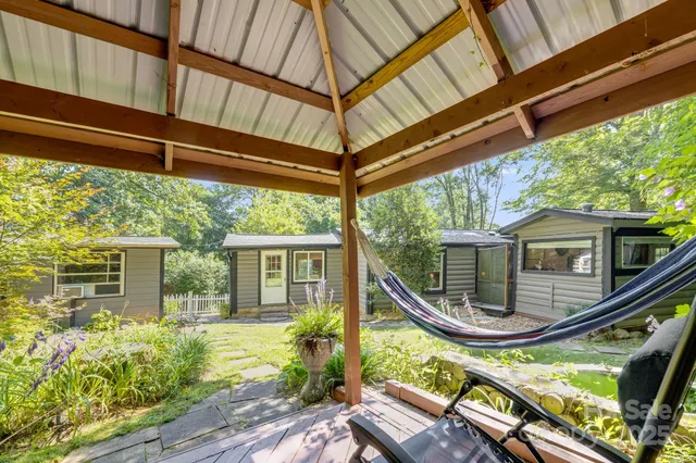a view of a porch with furniture