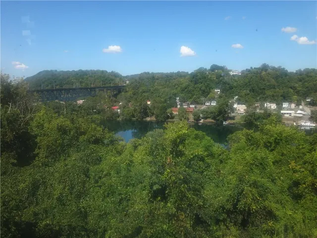 a view of an lake and mountain