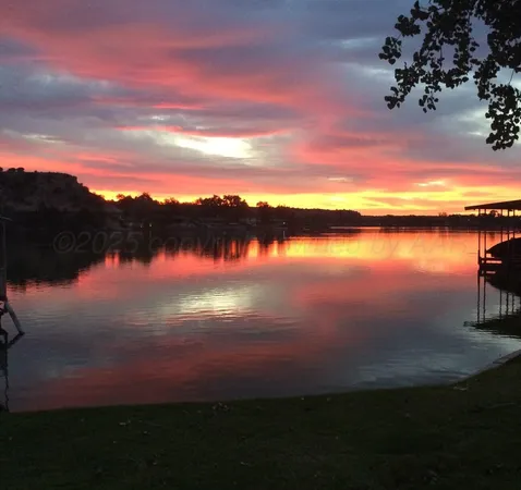 a view of lake from a yard