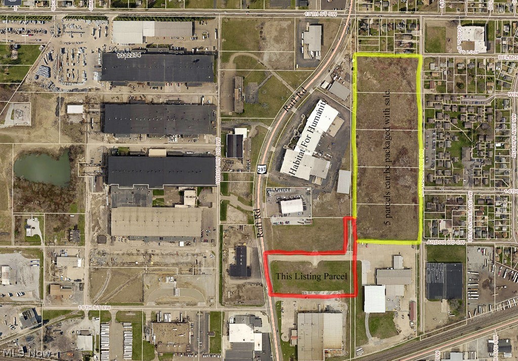 Raff Road Southwest Canton, OH 44710 - Photo 6 of 6 This listing outlined in RED. Adjoining 5 parcels can be packaged in YELLOW.