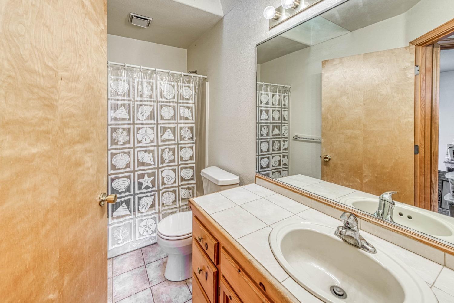 34075 Shaver Springs Road Auberry, CA 93602 - Photo 17 of 41 a bathroom with a sink toilet and shower
