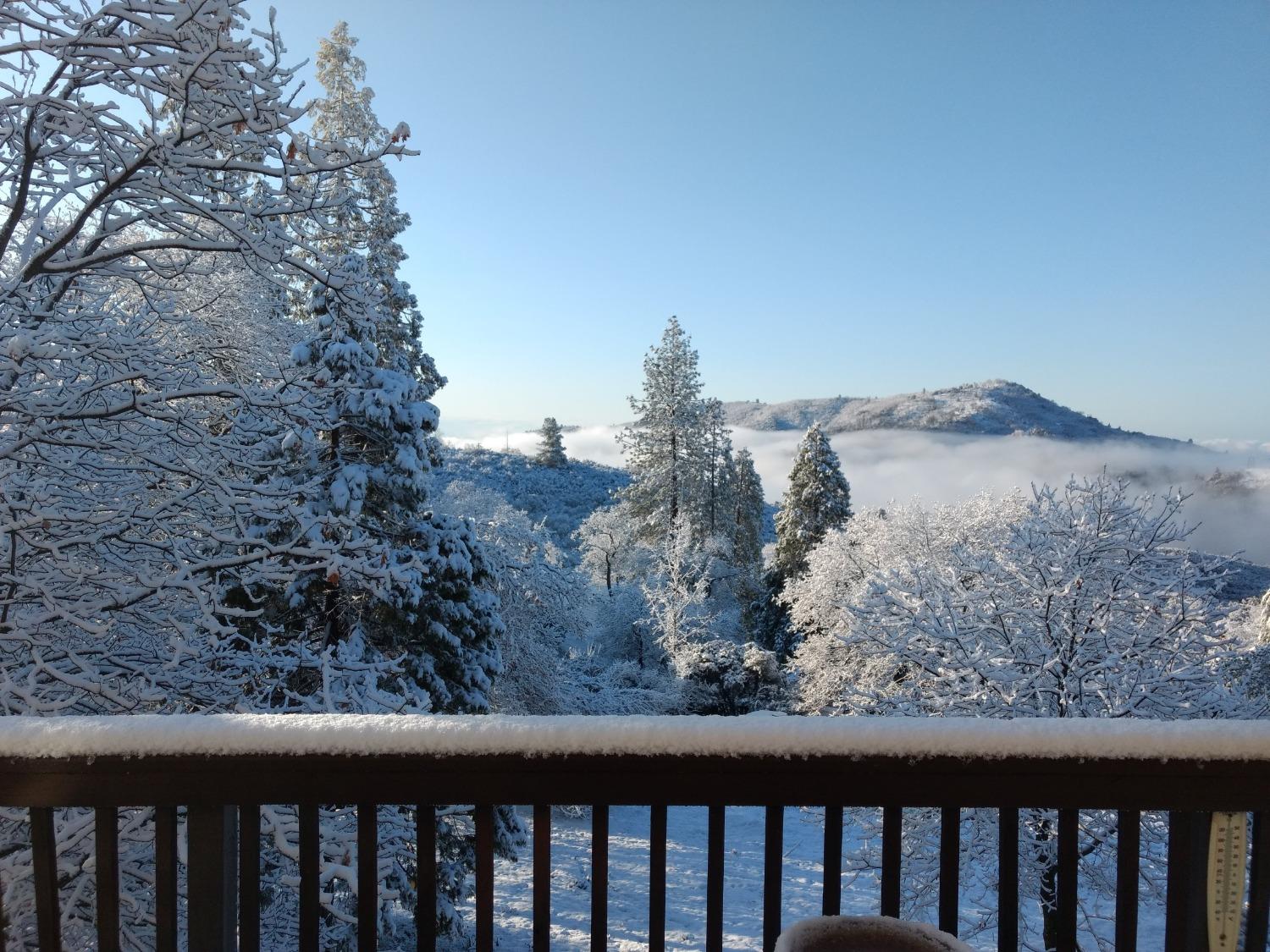 34075 Shaver Springs Road Auberry, CA 93602 - Photo 39 of 41 a view of a balcony with wooden fence