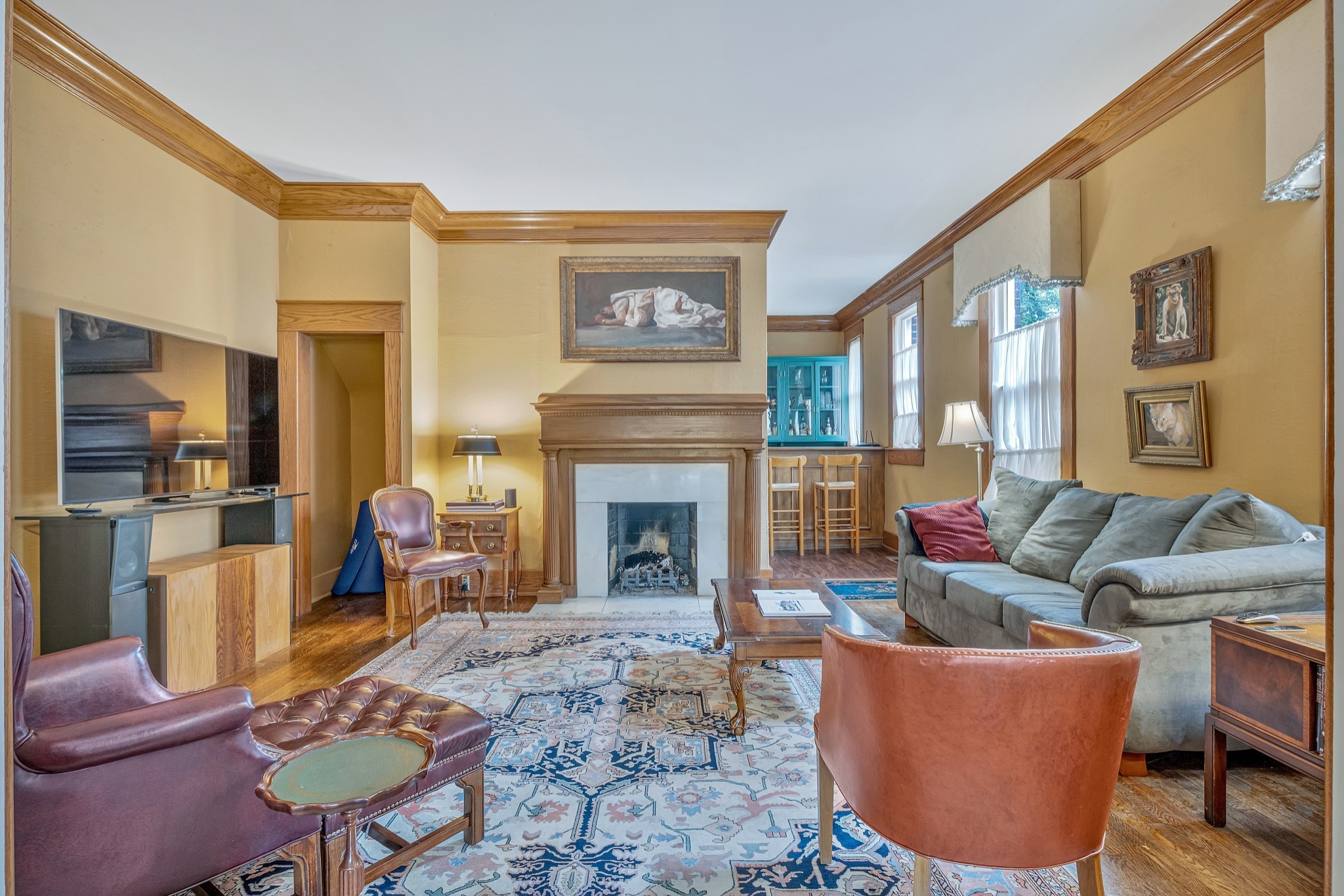 908 West Main Street Franklin, TN 37064 - Photo 16 of 55 a living room with furniture and a fireplace