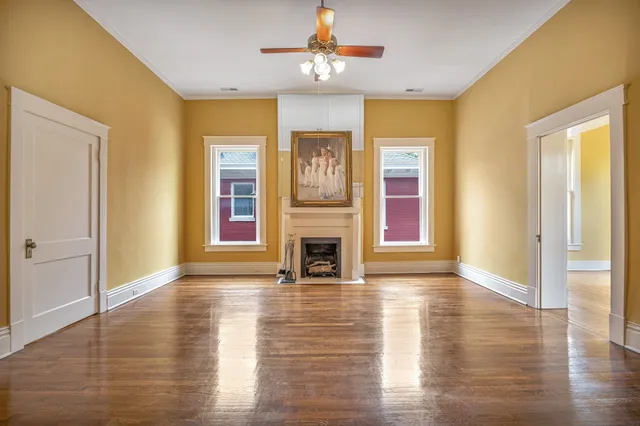 a view of wooden floor in a room