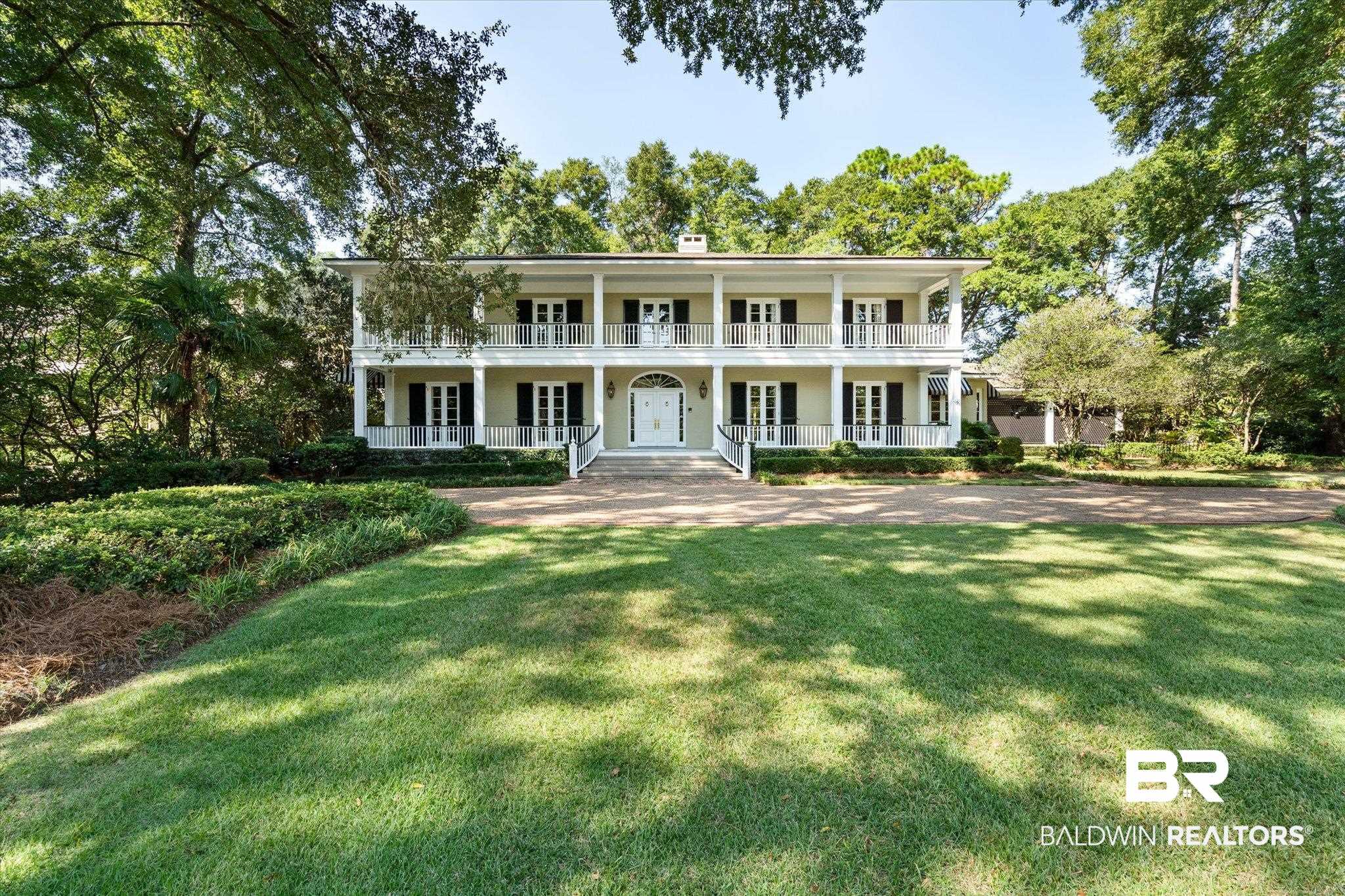 54 Turnin Lane Mobile, AL 36608 - Photo 35 of 35 Neoclassical home with a front yard, a balcony, and a porch