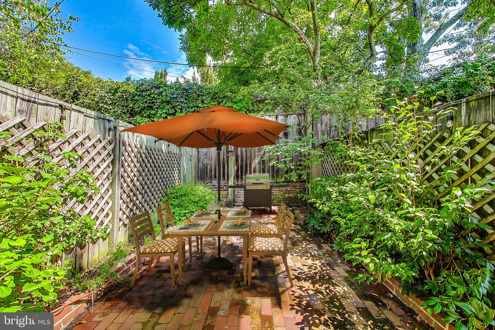 1343 28th Street Northwest Washington, DC 20007 - Photo 18 of 21 Private back patio with virtual staging