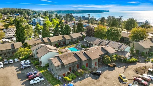 an aerial view of multiple house