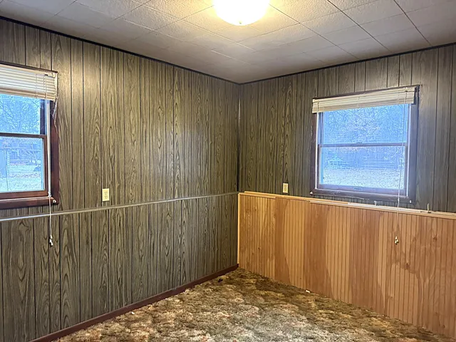 a view of wooden door