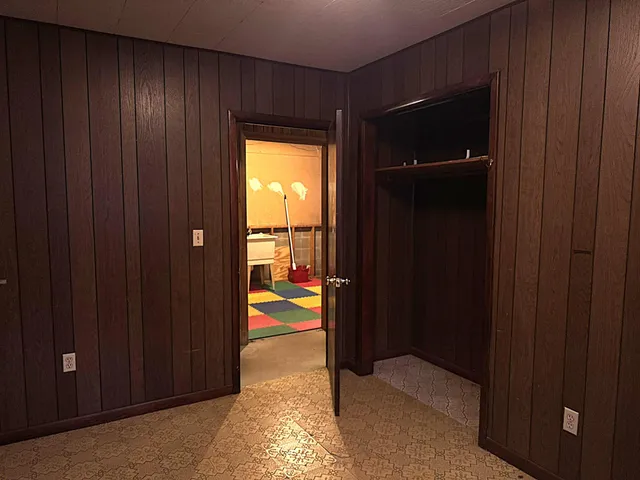 an empty room with windows