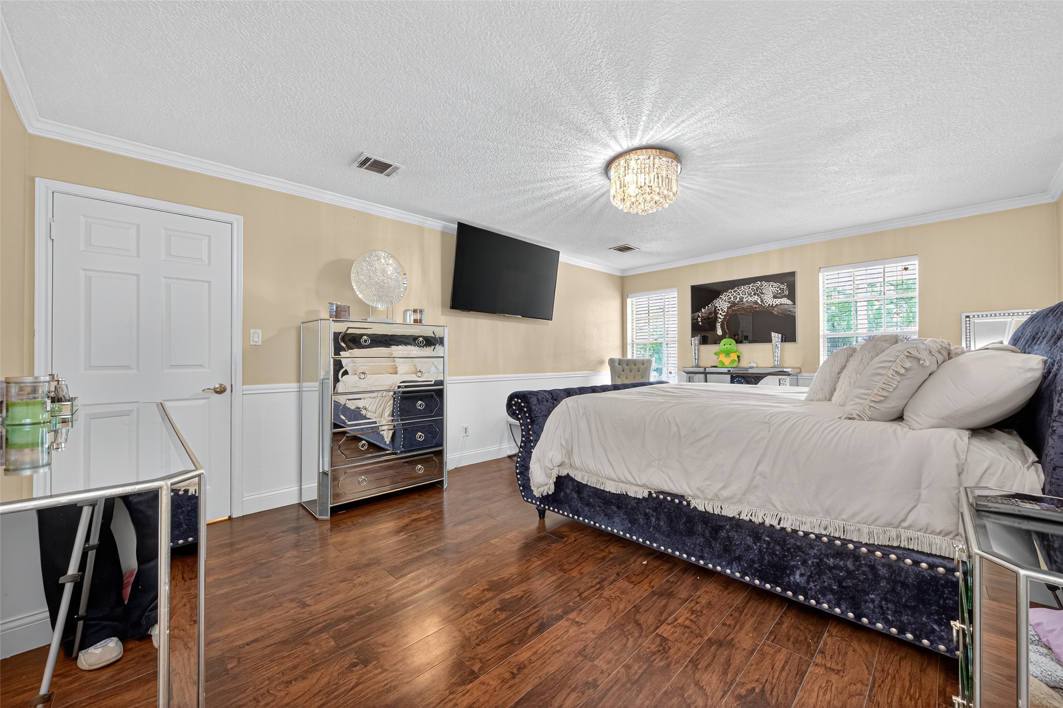 3602 Blue Cypress Drive Spring, TX 77388 - Photo 36 of 44 a bedroom with a bed window and a flat screen tv