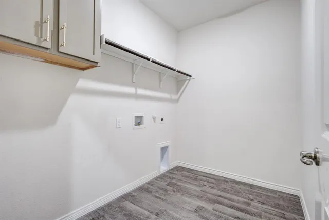 a view of small space with wooden floor