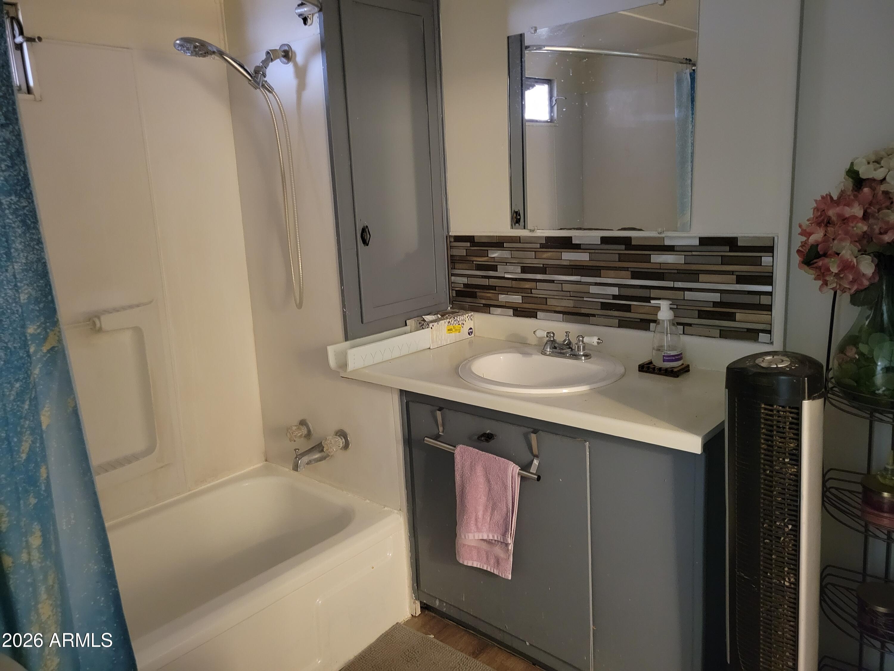 2460 East Main Street, Unit S03 Mesa, AZ 85213 - Photo 12 of 21 a bathroom with a sink and a mirror