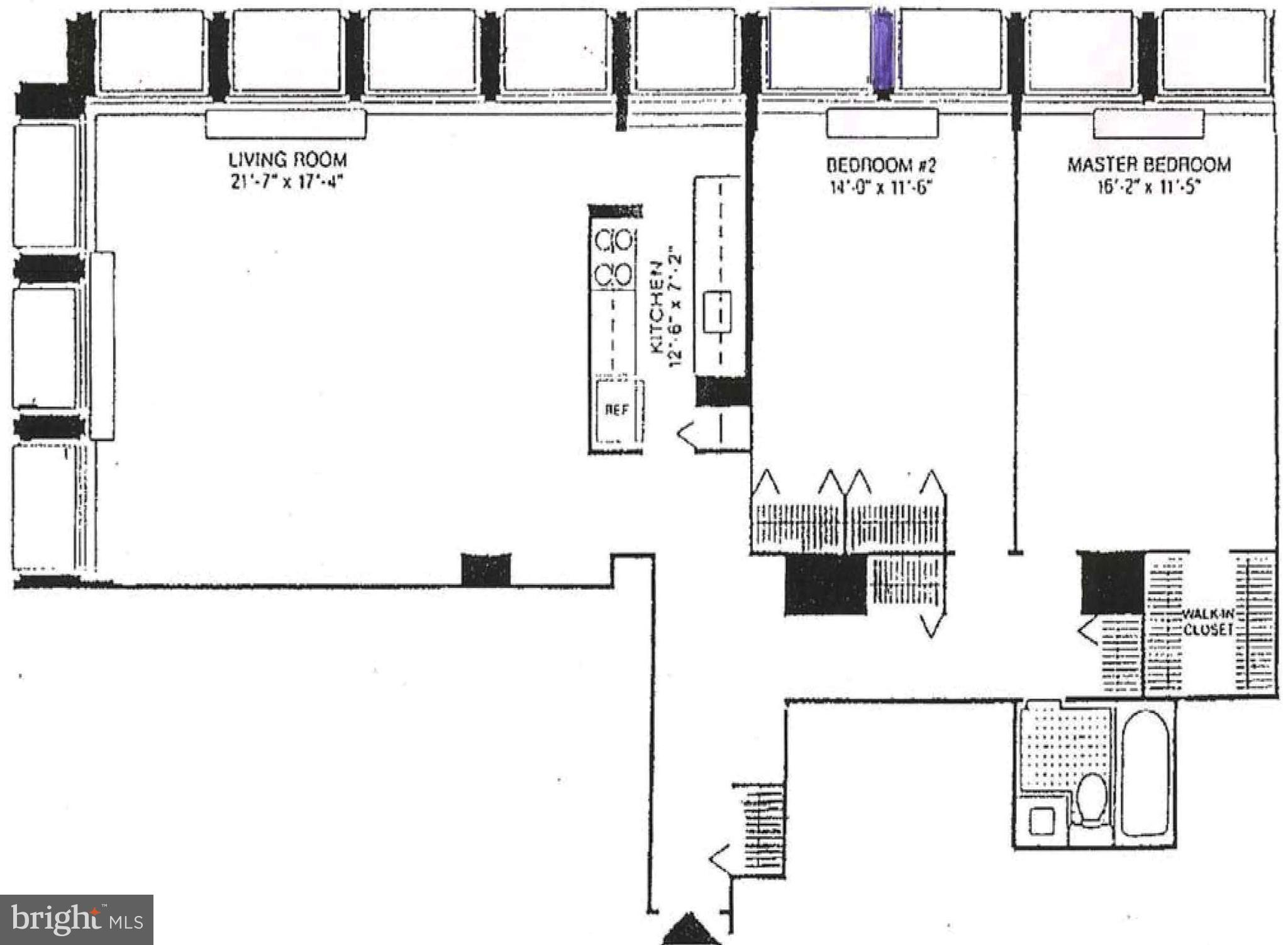 210 Locust Street, Unit 7AW Philadelphia, PA 19106 - Photo 12 of 16 a picture of a floor plan