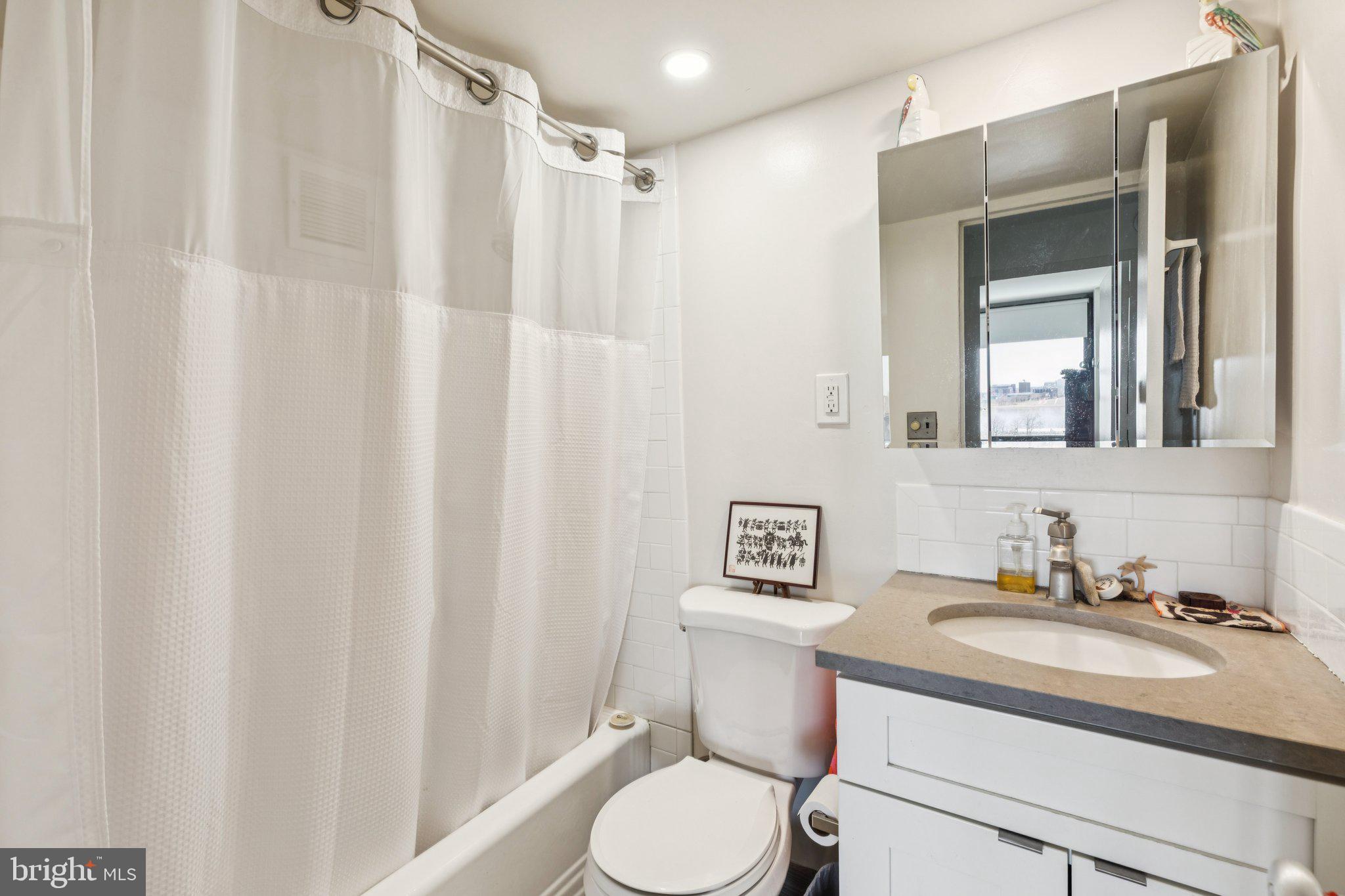 210 Locust Street, Unit 7AW Philadelphia, PA 19106 - Photo 8 of 16 a bathroom with a sink toilet and shower