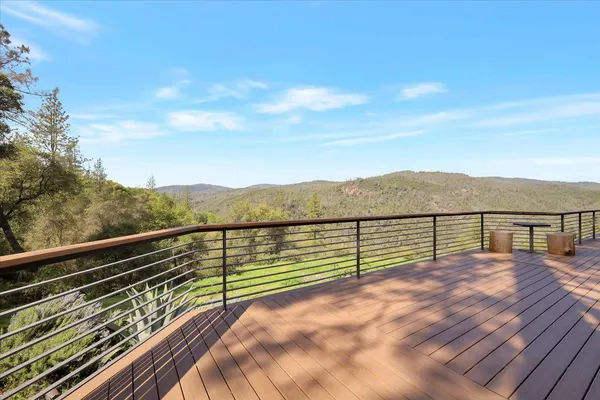 a view of an outdoor space and a mountain view