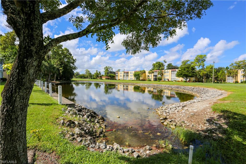 287 Quail Forest Boulevard, Unit 117 Naples, FL 34105 - Photo 26 of 29 a view of a lake with houses in the back