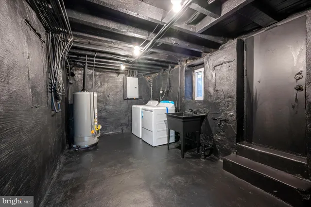 a view of a storage room with washer and dryer