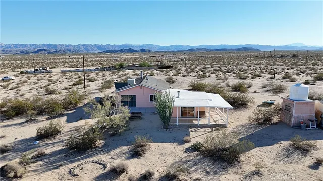 a view of a city with a mountain
