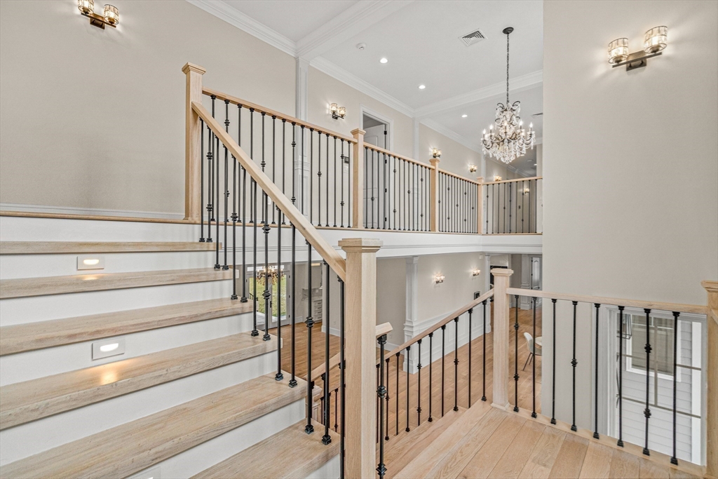 Lot 50 Barnard Hill Road Boylston, MA 01505 - Photo 14 of 30 a view of staircase with railing and pendant lights